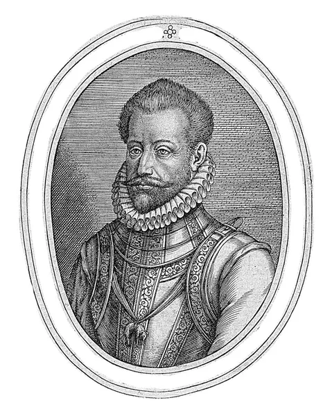 アレッサンドロ ファルネーゼ パルマ公 ヒエロニムス ウィリックス 1563年 1592年以前は鎧のスーツと黄金のフリースの騎士団とのリボンを身に着けている — ストック写真