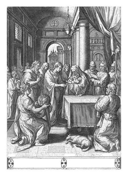 Presentation Christ Temple Hans Collaert Crispijn Van Den Broeck 1576 — 스톡 사진