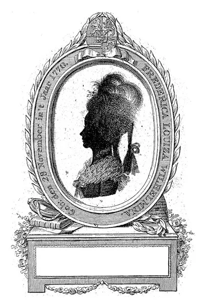 Sziluett Portré Louise Hercegnő Orange Nassau Jan Gerritsz Visser 1785 — Stock Fotó