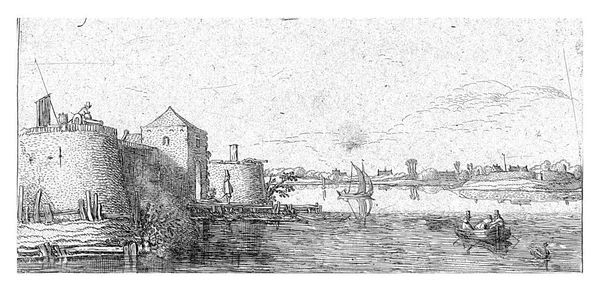 Tholed Aan Scheldt Esaias Van Velde 1645 ヴィンテージが刻まれた砦 — ストック写真