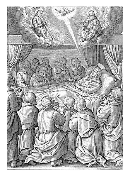 Смерть Марії Ієронімус Верікс 1563 1619 Марія Лежить Ліжку Апостоли — стокове фото