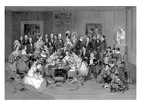 Familjescenen Österrikes Kejserliga Hus Efter Tendi Johann Nepomuk Passini Efter — Stockfoto