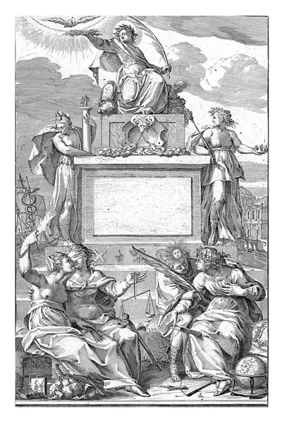 Allegorische Representatie Met Vrede Autoriteit Macht Anoniem 1682 Het Midden — Stockfoto