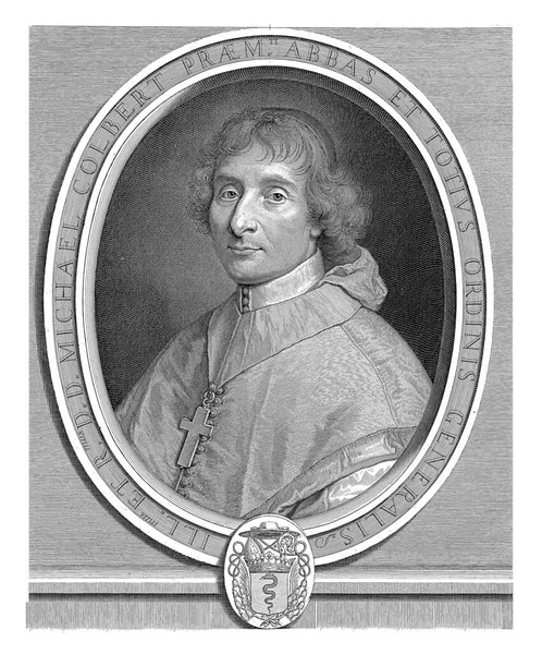诺伯丁将军米歇尔 科尔伯特的画像 肖像画的四周是名字和头衔 — 图库照片