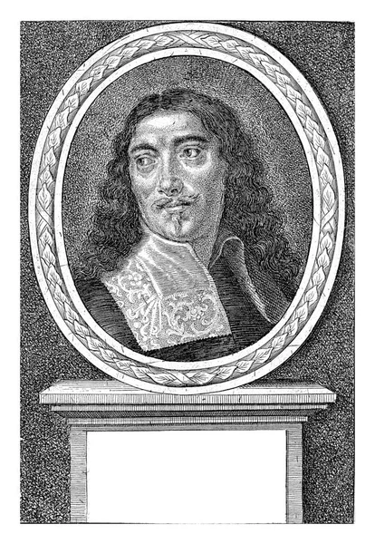 奥吉尔的肖像 加斯帕 布特塔斯 皮埃特 提斯之后 1682年 安特卫普修辞家 剧作家威廉 奥吉尔的椭圆形画框中的肖像 — 图库照片