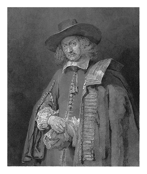 Porträt Von Jan Six Johann Wilhelm Kaiser Nach Rembrandt Van — Stockfoto