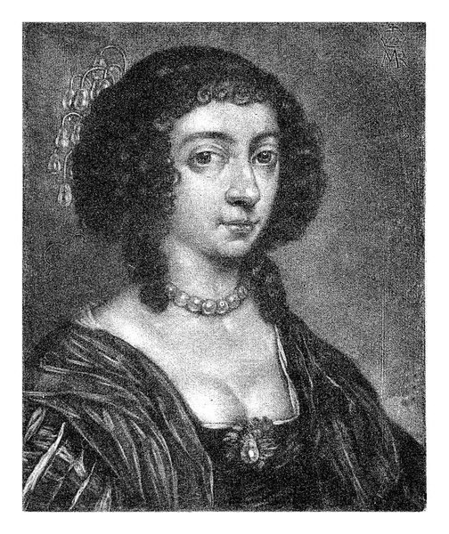 Porträtt Henrietta Maria Bourbon Drottning England Hustru Till Karl Kung — Stockfoto
