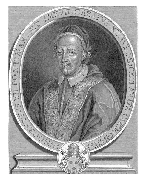 Portret Van Innocentius Xii Ovaal Kader Simon Thomassin 1665 1733 — Stockfoto