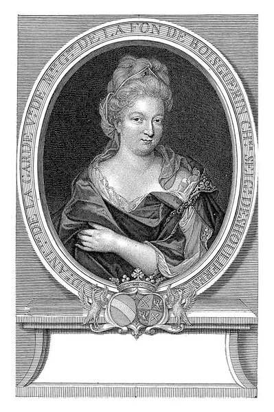 앙투아네트 초상화 머리에 왕관을 그녀의 이름을 둘러싼 — 스톡 사진