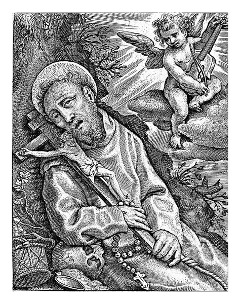Franciszek Asyżu Ekstazie Hieronim Wierix Francesco Vanni 1563 Przed 1619 — Zdjęcie stockowe