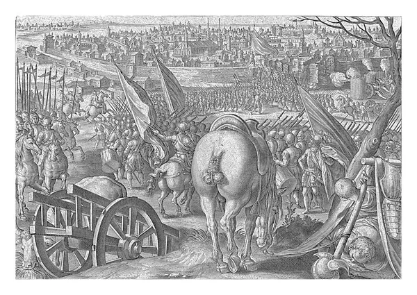 Dalle Bande Nere 불리는 조반니 메디치는 밀라노를 정복하였다 1524 군대가 — 스톡 사진