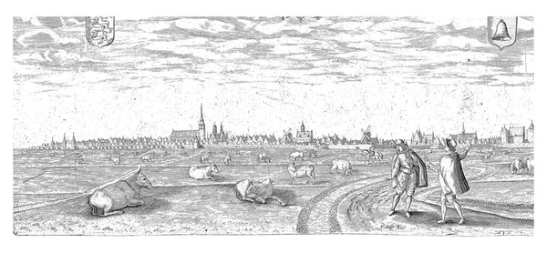 1601 Franeker Manzarası Pieter Bast 1601 Planda 1600 Yaşlarda Iki — Stok fotoğraf