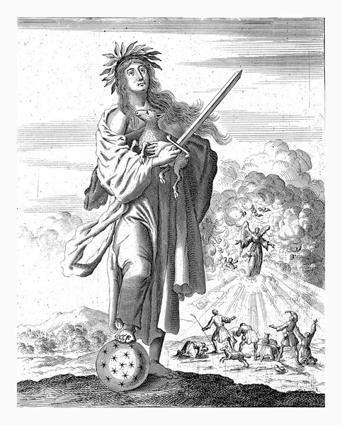 Sybilla Erytrae Jana Luykena 1684 Sybilla Erytrae Tle Ukazanie Pasterzom — Zdjęcie stockowe