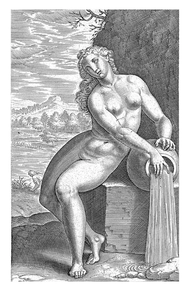 Wassernymphe Liriope Philips Galle 1587 Die Wassernymphe Liriope Mutter Des — Stockfoto