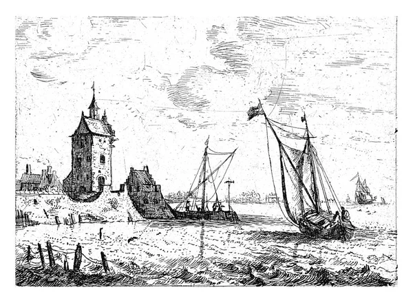 Uitzicht Haven Met Uitkijktoren Bonaventura Peeters 1624 1652 — Stockfoto