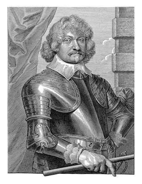 Portrait Guillaume Baron Lamboy Paulus Pontius Après Frans Denys 1616 — Photo