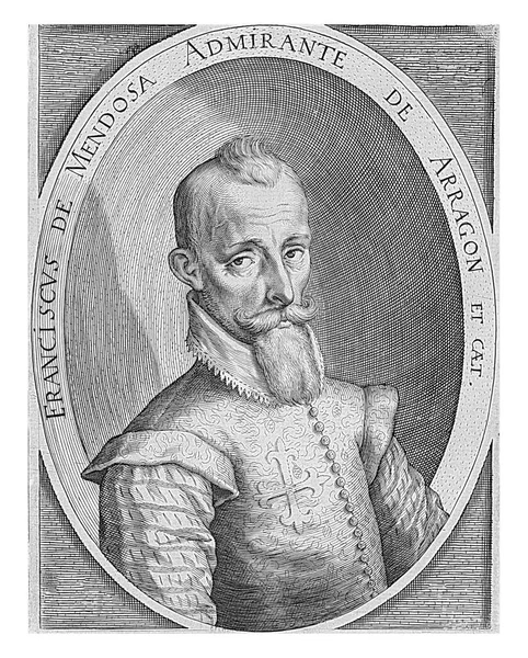 弗朗西斯科 胡塔多 门多萨 Francisco Hurtado Mendoza 1545 1623 的肖像 80年战争中的西班牙将军阿拉贡海军上将 — 图库照片