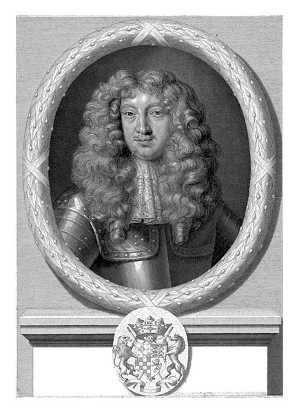 霍华德第6任诺福克公爵亚伯拉罕 布洛泰林的肖像 在彼得 1678年 老式雕刻 — 图库照片