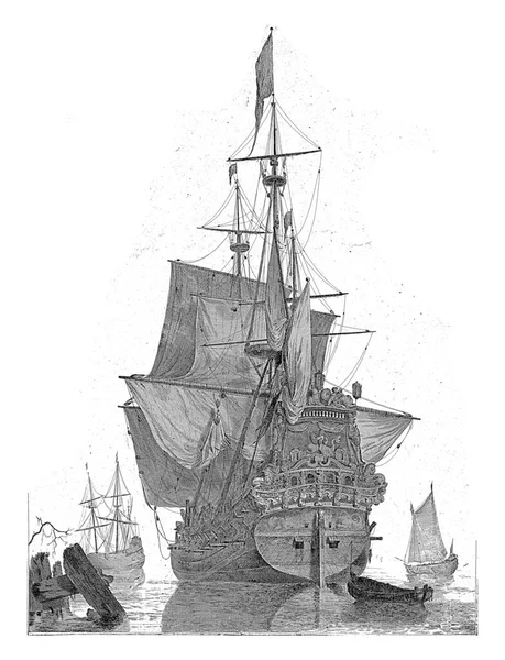 Holandská Prvotřídní Válečná Loď Viděna Transomu Zrcadle Arion Delfínovi — Stock fotografie
