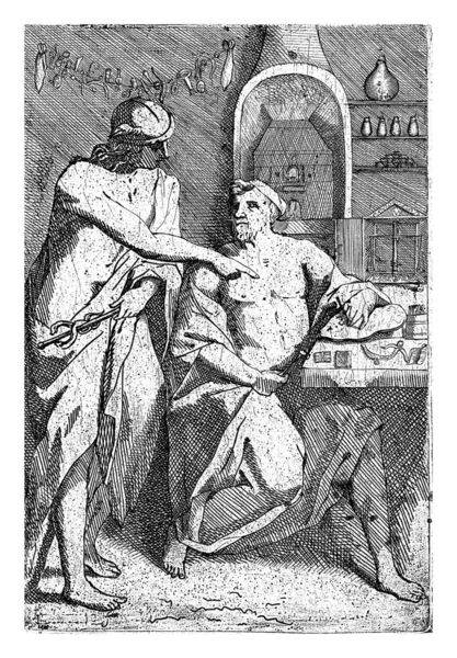 水星为一个无名的银匠指明了方向 1600 1700年 — 图库照片