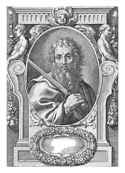 Apostle Paul Sword Frame Architectural Ornaments Jan Baptist Barb Theodoor — Stock Photo, Image
