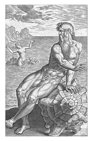 Morski Bóg Glaucus Philips Galle 1586 — Zdjęcie stockowe