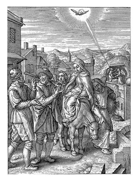 Joseph Marie Sont Refusés Auberge Hieronymus Wierix 1563 Avant 1619 — Photo