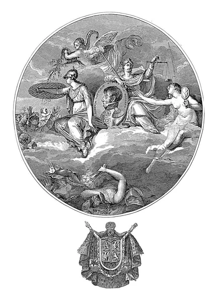 1806年荷兰国王路易 拿破仑 皮埃尔 埃蒂安 兰伯特 琼斯的荣光的指称1806年以拿破仑的半身像作比喻 — 图库照片