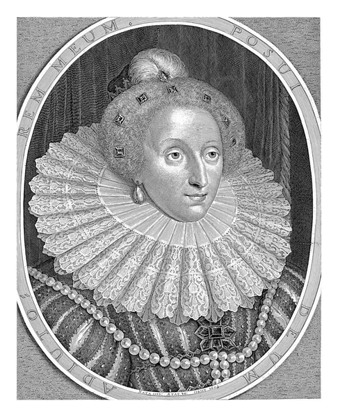 Retrato Elizabeth Tudor Rainha Inglaterra Hendrick Hondius 1632 Busto Virado — Fotografia de Stock