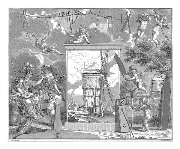 Hołd Dla Cornelisa Corneliszoona Van Uitgeesta Wynalazcy Tartaku 1592 Według — Zdjęcie stockowe
