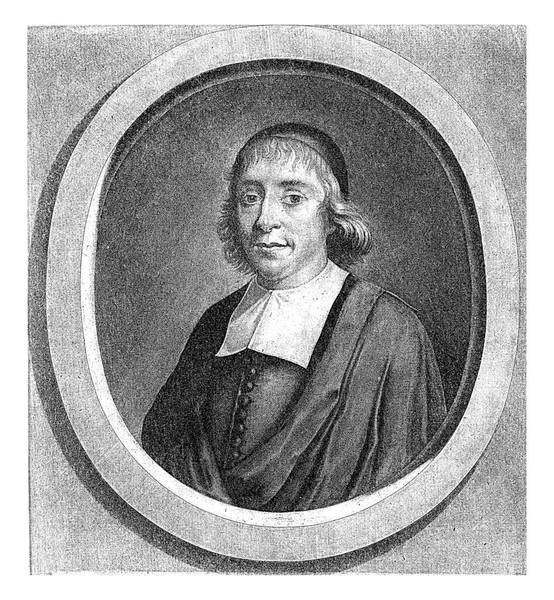 Portret Pastora Korneliusza Van Akena Jeremiasza Van Schaaka Monogramie Wynalazcy — Zdjęcie stockowe
