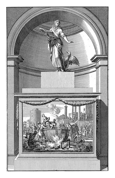 Johannes Ewangelista Jan Luyken Jan Goeree 1698 Ewangelista Johannes Otwartą — Zdjęcie stockowe