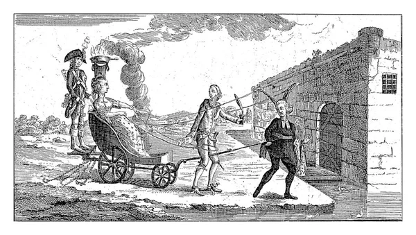 亨德里克 Hendrik Van Der Noot 和Petrus Van Eupen的漫画 1790年 1787 — 图库照片