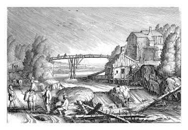 Yağmurda nehir manzarası: Ekim, Jan van de Velde (II), 1608 - 1618 Ekim ayını resmeden yağmurlu bir kır yolu üzerindeki bir nehir manzarası.