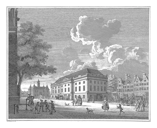 新Amsterdamse Schouwburg Leidseplein的观点 Cornelis Bogerts 作者Hendrik Keun 1774年 Amsterdamse Schouwburg — 图库照片