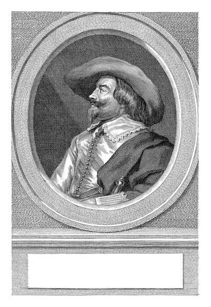 Retrato Nicolaas Hasselaer Major Amsterdã Oval Retrato Repousa Sobre Plinto — Fotografia de Stock
