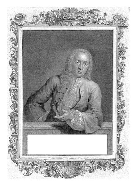 Halve Lengte Portret Van Johannes Burman Achter Een Sokkel Met — Stockfoto