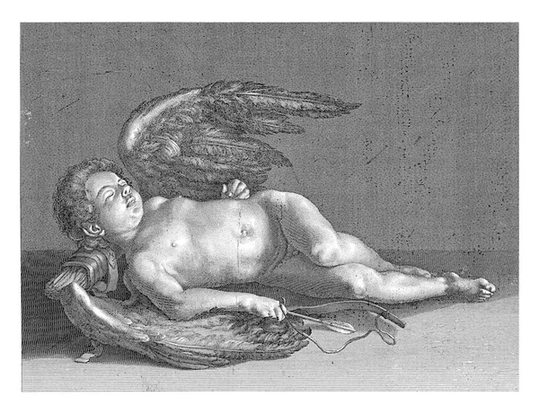 Schlafender Amor Theodor Vercruys Nach Carlo Sacconi Nach Caravaggio 1690 — Stockfoto