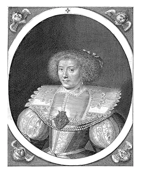 Amalias Porträt Einem Oval Mit Randschrift Ein Cherub Den Vier — Stockfoto