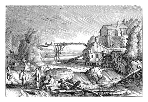 Yağmurda Nehir Manzarası Ekim Jan Van Velde 1608 1618 Ekim — Stok fotoğraf