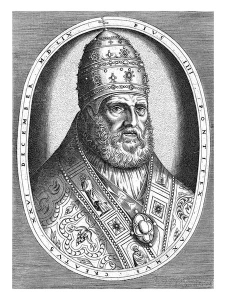 Portrait Pope Pius Dressed Papal Robes Head Adorned Papal Tiara — Stock Photo, Image