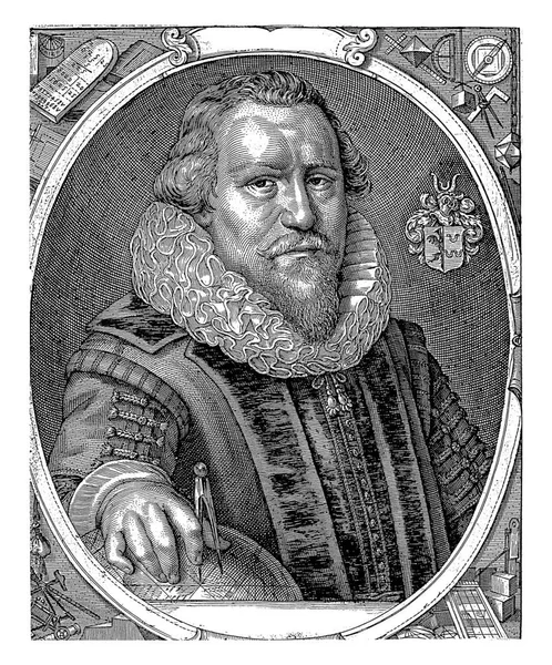 Portret Van Johan Sems Landmeter Wiskundige Groningen Jaar Oud Halve — Stockfoto