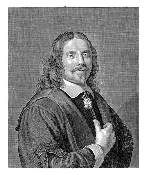 Porträtt Läkaren Henricus Regius Handen Över Bröstet — Stockfoto