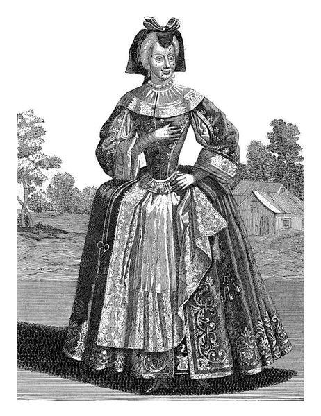 Eine Weibliche Figur Mit Schere Und Schlüsselbund Gürtel — Stockfoto