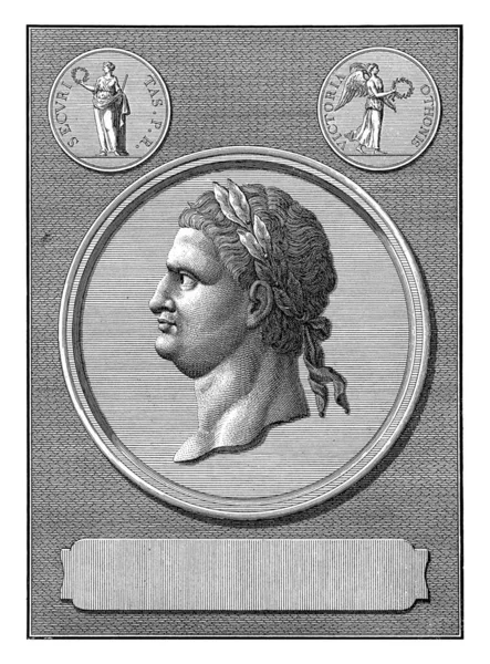 Medaile Portrétem Otha Marcus Salvius Otho Římského Císaře Římské Mince — Stock fotografie