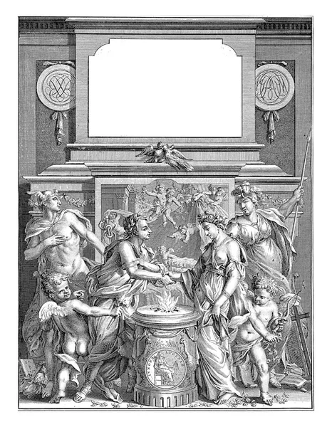 Jakob Brandt Maria Beudiker Oba Klasických Římských Šatech Drží Ruce — Stock fotografie