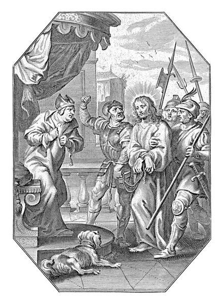 Chrystus Przed Annasz Cornelis Galle 1586 1650 Chrystus Przed Najwyższym — Zdjęcie stockowe