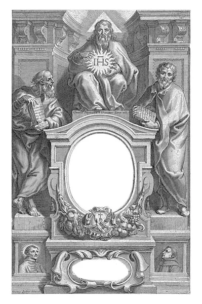 Christ Avec Antiquitas Novitas Cornelis Galle Après Erasmus Quellinus 1680 — Photo