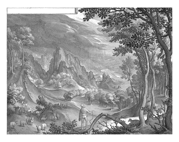 Mojżesz Stoi Wężem Ręku Górze Horeb Szacunku Dla Świętej Ziemi — Zdjęcie stockowe