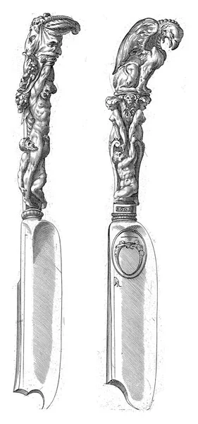 Dva Nože Aegidius Sadeler Podle Francesca Salviatiho 1580 1605 Reverzní — Stock fotografie